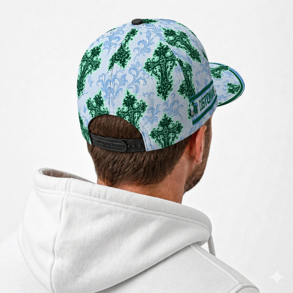 tulane-green-wave-cap-custom-damask-pattern-green-white-latest-model.webp