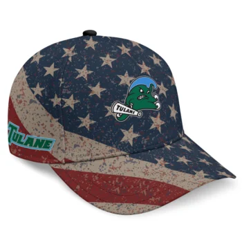 Tulane Green Wave Cap - Custom Distressed Stars Navy