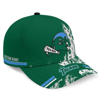 Tulane Green Wave Cap - Custom Smoke Flames Green