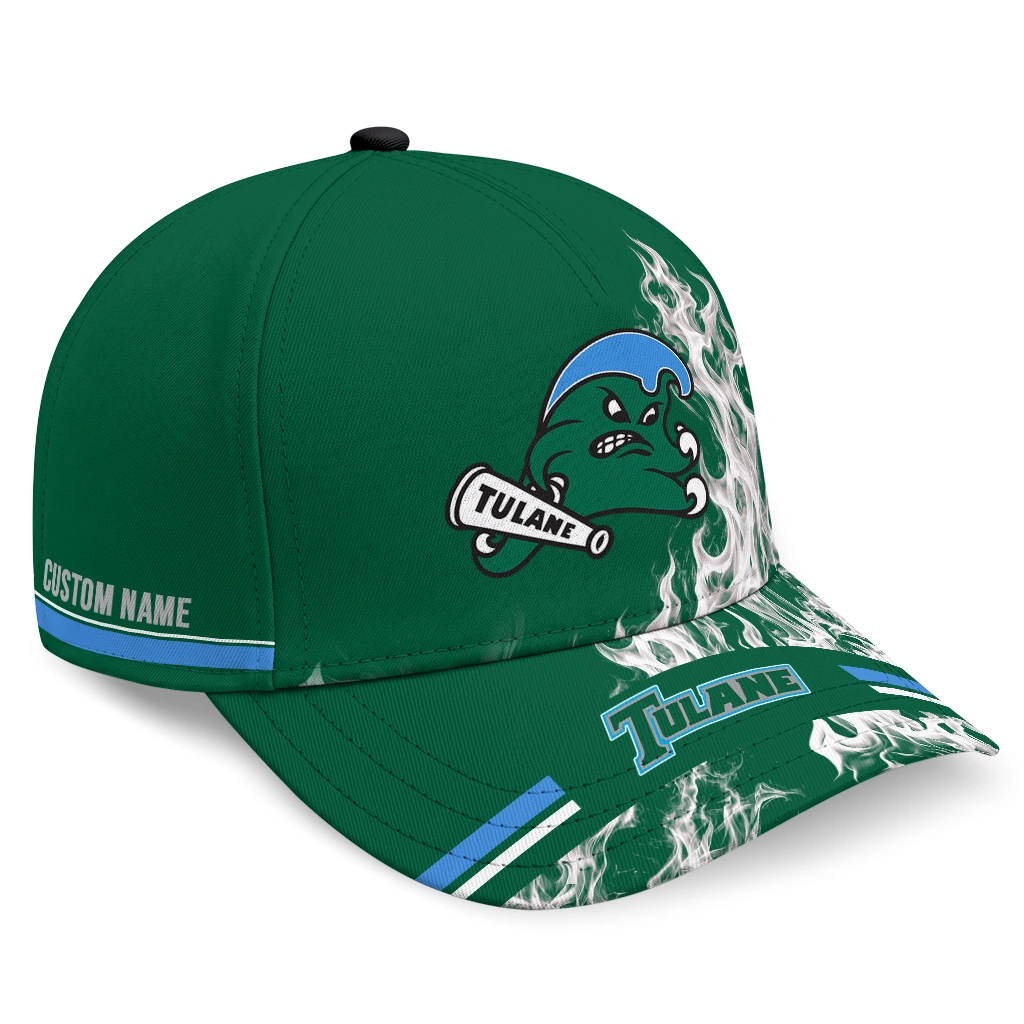 tulane-green-wave-cap-custom-smoke-flames-green-best-selling.webp tulane green wave cap custom smoke flames green best selling