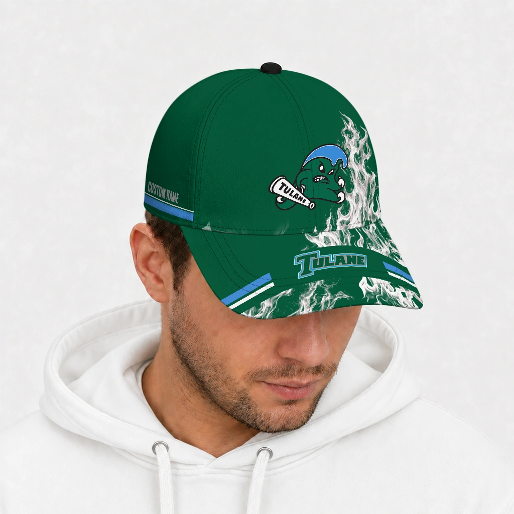 tulane-green-wave-cap-custom-smoke-flames-green-new-arrival.webp