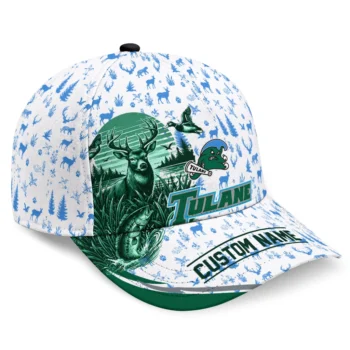 Tulane Green Wave Cap - Custom Toile Pattern Green White