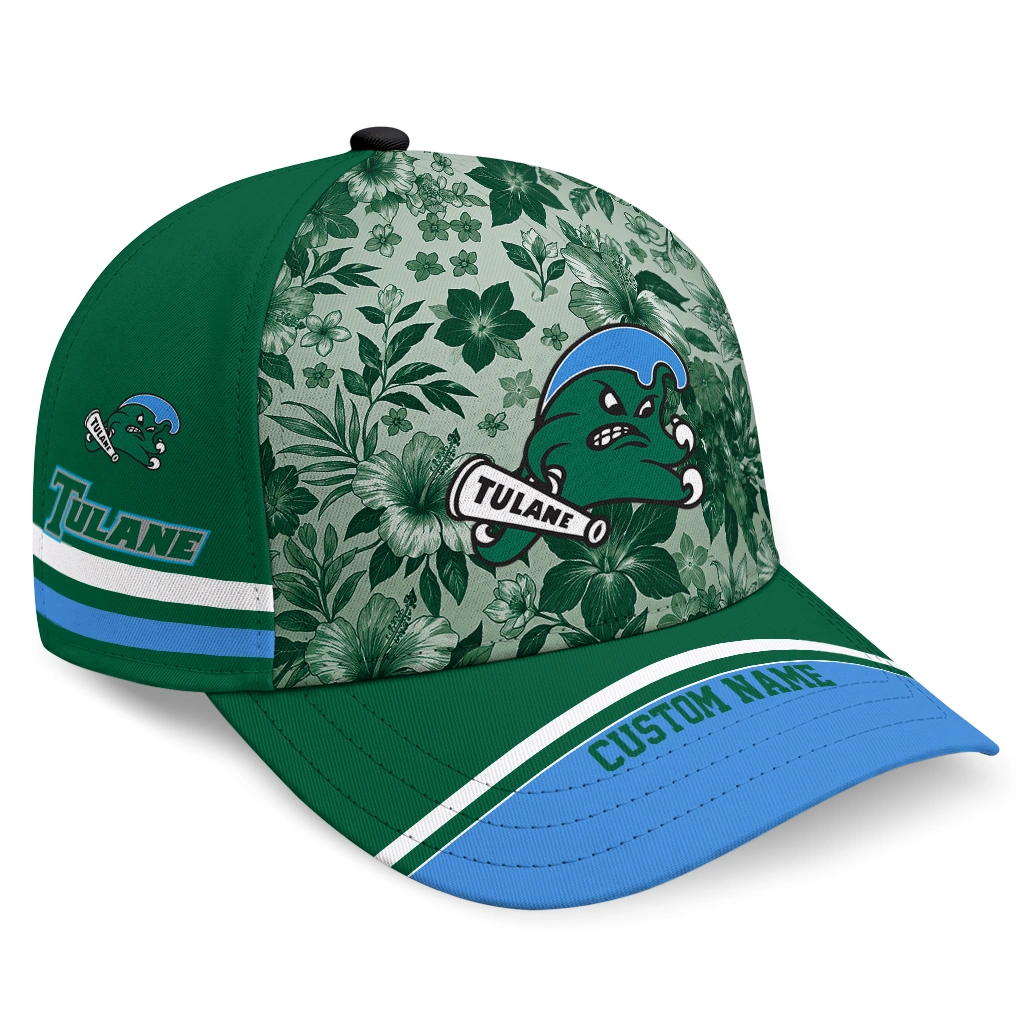 tulane-green-wave-cap-custom-tropical-floral-green-best-selling.webp tulane green wave cap custom tropical floral green best selling
