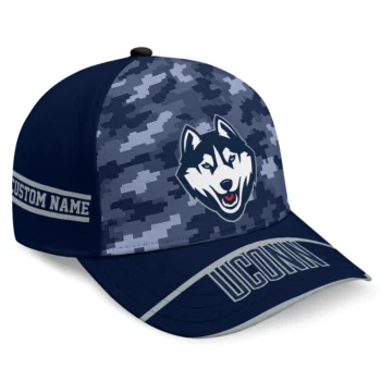 UConn Huskies Cap - Personalized Pixel Camo Blue
