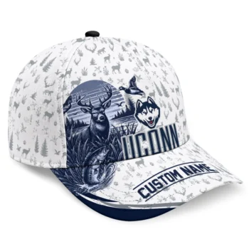 UConn Huskies Cap - Personalized Toile Pattern Blue White