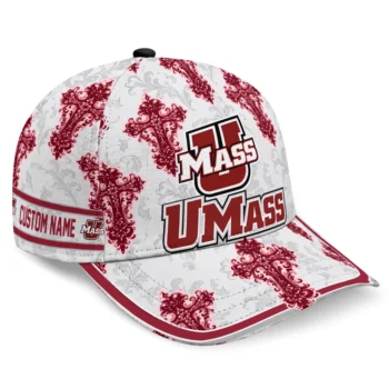 UMass Minutemen Cap - Custom Damask Pattern Red White