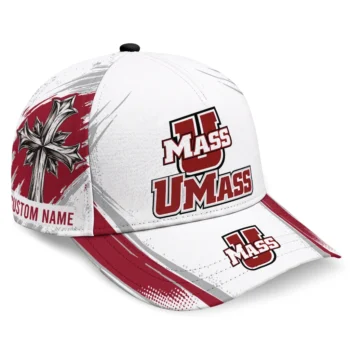UMass Minutemen Cap - Custom Grunge Cross Red White