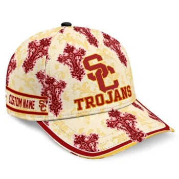 USC Trojans Cap - Customized Damask Pattern Red White