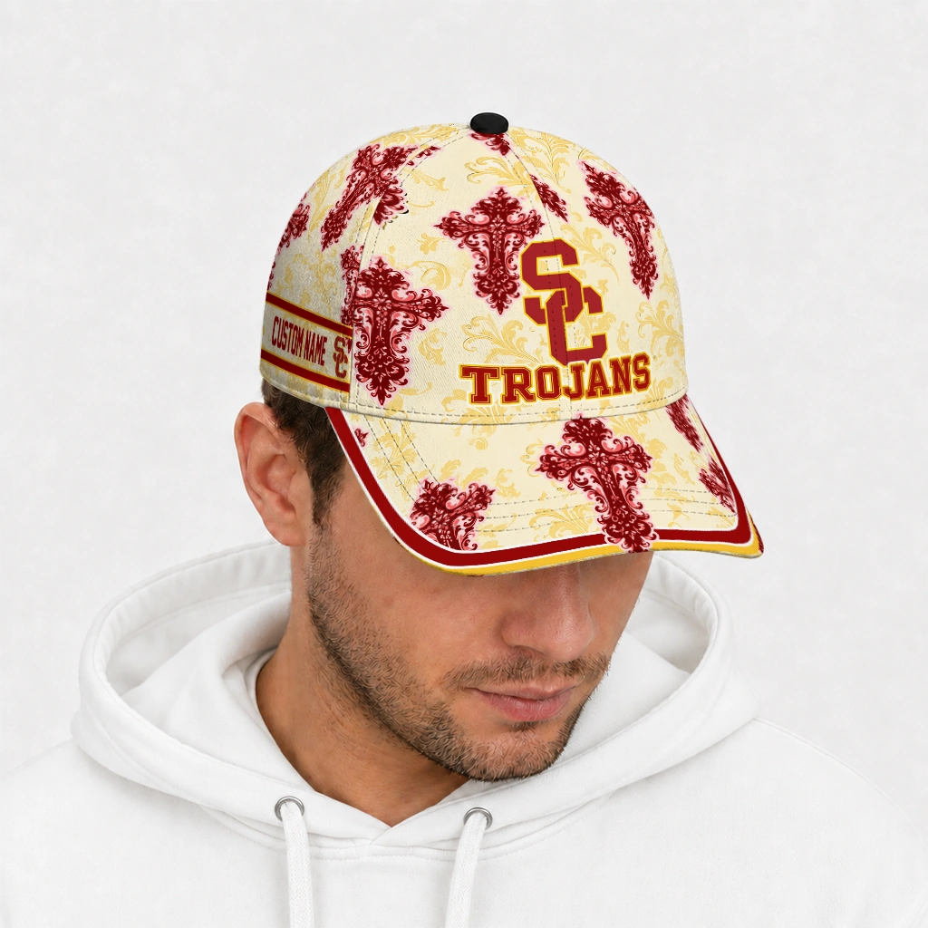 usc-trojans-cap-customized-damask-pattern-red-white-new-arrival.webp