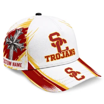 USC Trojans Cap - Customized Grunge Cross Red White