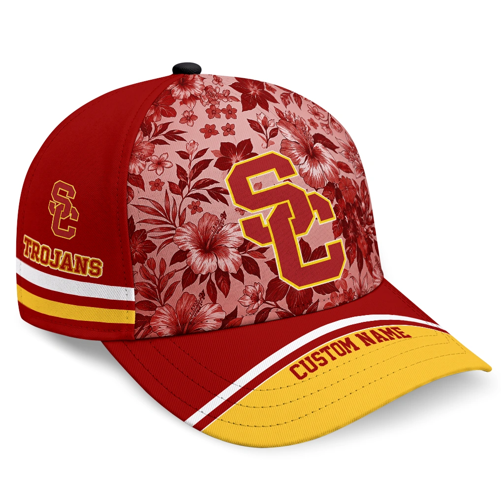 usc-trojans-cap-customized-tropical-floral-red-best-selling.webp usc trojans cap customized tropical floral red best selling