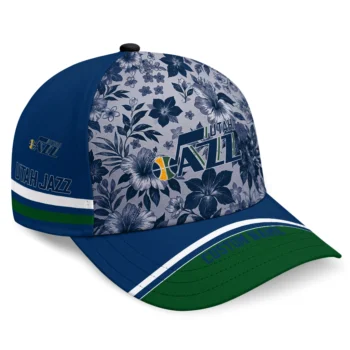 Utah Jazz Cap - Custom Tropical Floral Navy