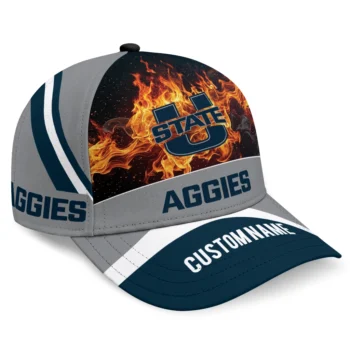 Utah State Aggies Cap - Customized Blazing Fire Navy