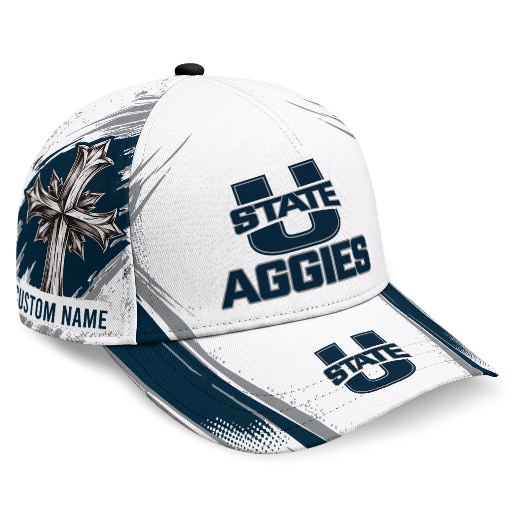 utah-state-aggies-cap-customized-grunge-cross-navy-white-best-selling.webp utah state aggies cap customized grunge cross navy white best selling