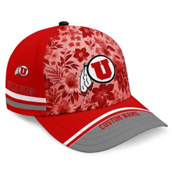 Utah Utes Cap - Personalized Tropical Floral Red