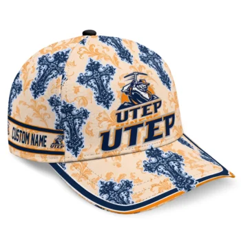 UTEP Miners Cap - Customized Damask Pattern Blue White