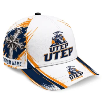 UTEP Miners Cap - Customized Grunge Cross Blue White