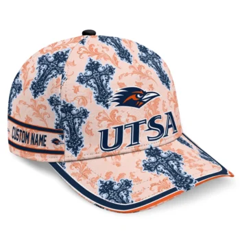 UTSA Roadrunners Cap - Custom Damask Pattern Orange White