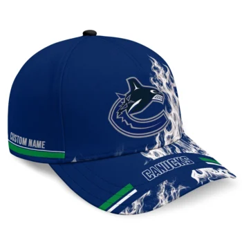 Vancouver Canucks Cap - Customized Smoke Flames Blue