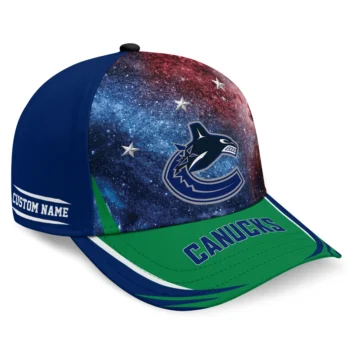 Vancouver Canucks Cap - Personalized Galaxy Nebula Blue