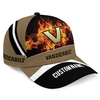 Vanderbilt Commodores Cap - Personalized Blazing Fire Black