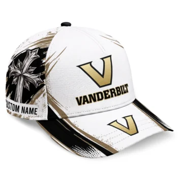 Vanderbilt Commodores Cap - Personalized Grunge Cross Black White