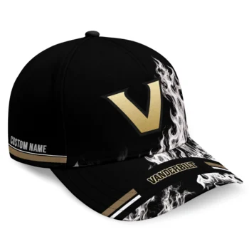 Vanderbilt Commodores Cap - Personalized Smoke Flames Black
