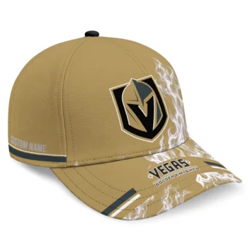 Vegas Golden Knights Cap - Personalized Smoke Flames Tan