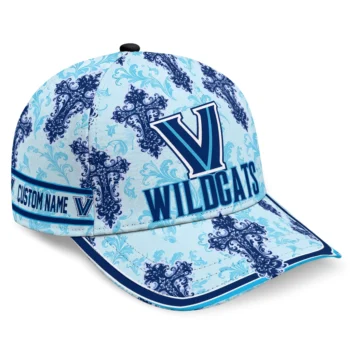 Villanova Wildcats Cap - Custom Damask Pattern Navy White