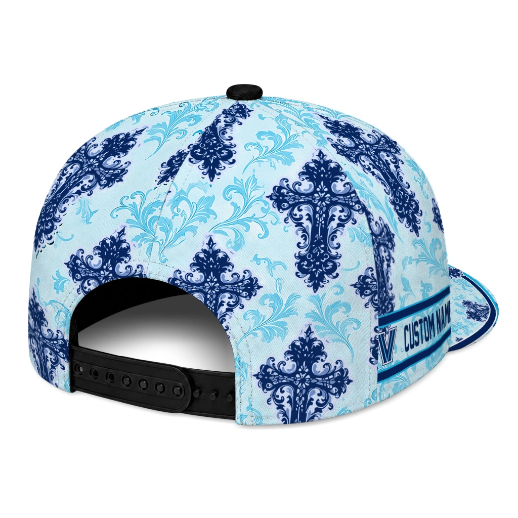 villanova-wildcats-cap-custom-damask-pattern-navy-white-fashion-forward.webp