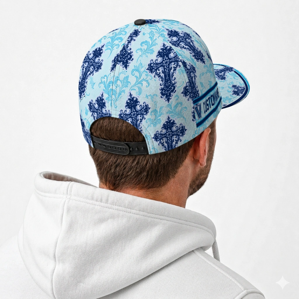 villanova-wildcats-cap-custom-damask-pattern-navy-white-latest-model.webp