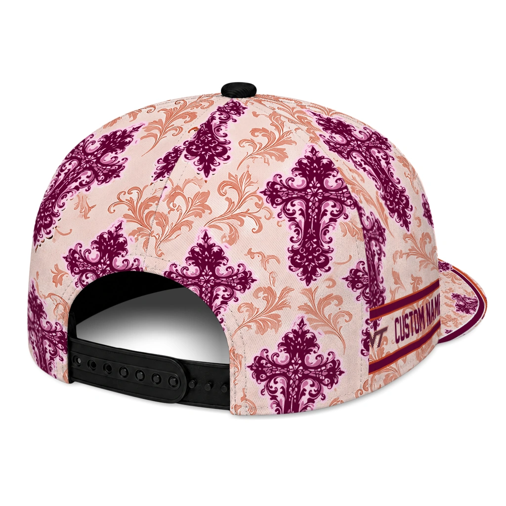 virginia-tech-hokies-cap-custom-damask-pattern-maroon-white-fashion-forward.webp
