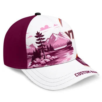 Virginia Tech Hokies Cap - Custom Flat Illustration Maroon White