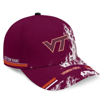Virginia Tech Hokies Cap - Custom Smoke Flames Maroon