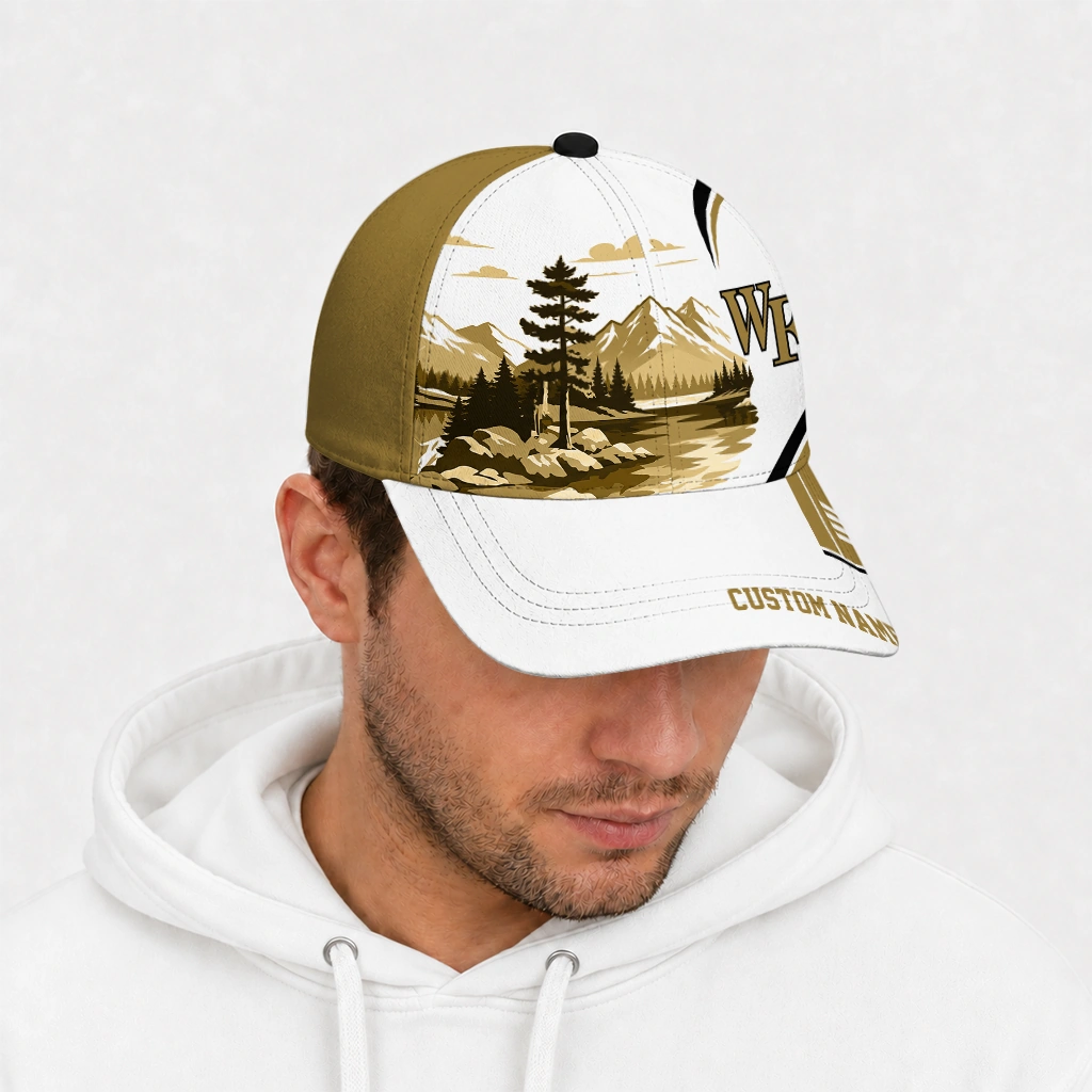 wake-forest-demon-deacons-cap-customized-flat-illustration-gold-white-new-arrival.webp