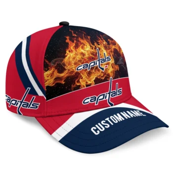 Washington Capitals Cap - Personalized Blazing Fire Blue
