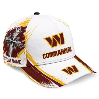 Washington Commanders Cap - Custom Grunge Cross Burgundy White