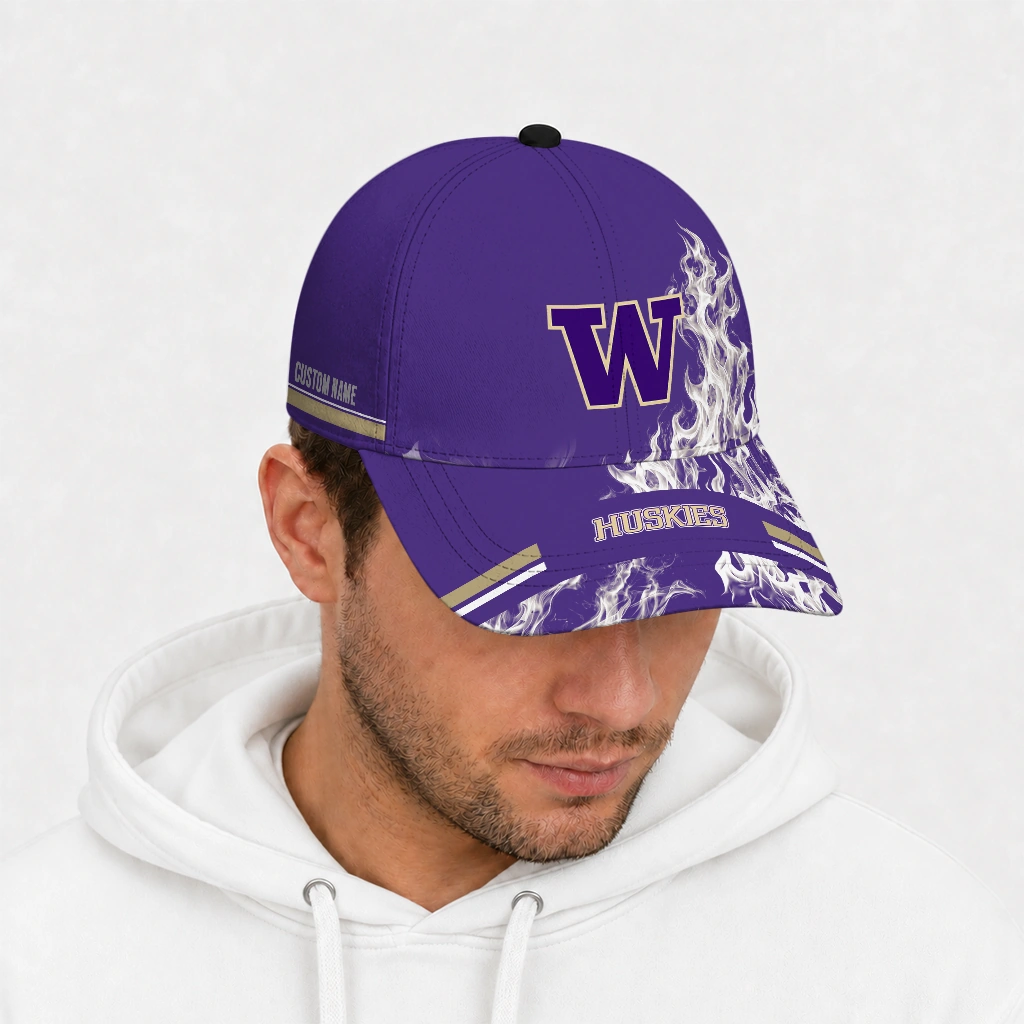 washington-huskies-cap-customized-smoke-flames-purple-new-arrival.webp