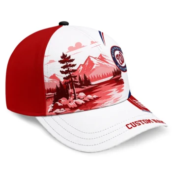 Washington Nationals Cap - Custom Flat Illustration Red White