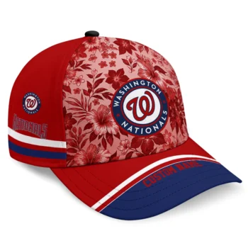 Washington Nationals Cap - Personalized Tropical Floral Red
