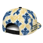 west-virginia-mountaineers-cap-personalized-damask-pattern-blue-white-best-selling.webp