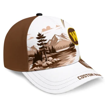 Western Michigan Broncos Cap - Personalized Flat Illustration Brown White