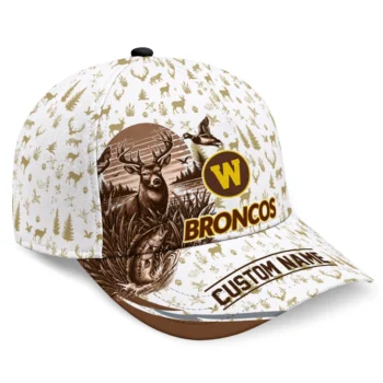 Western Michigan Broncos Cap - Personalized Toile Pattern Brown White