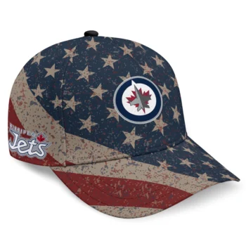Winnipeg Jets Cap - Customized Distressed Stars Navy