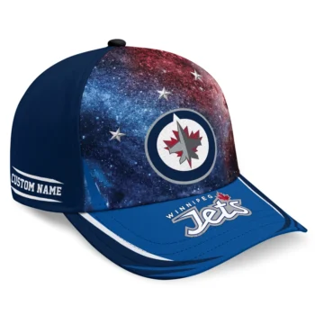 Winnipeg Jets Cap - Personalized Galaxy Nebula Blue