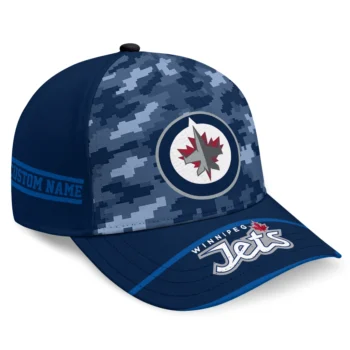 Winnipeg Jets Cap - Personalized Pixel Camo Blue