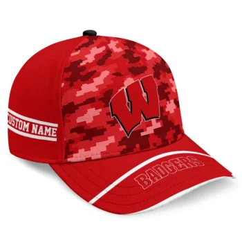 Wisconsin Badgers Cap - Custom Pixel Camo Red