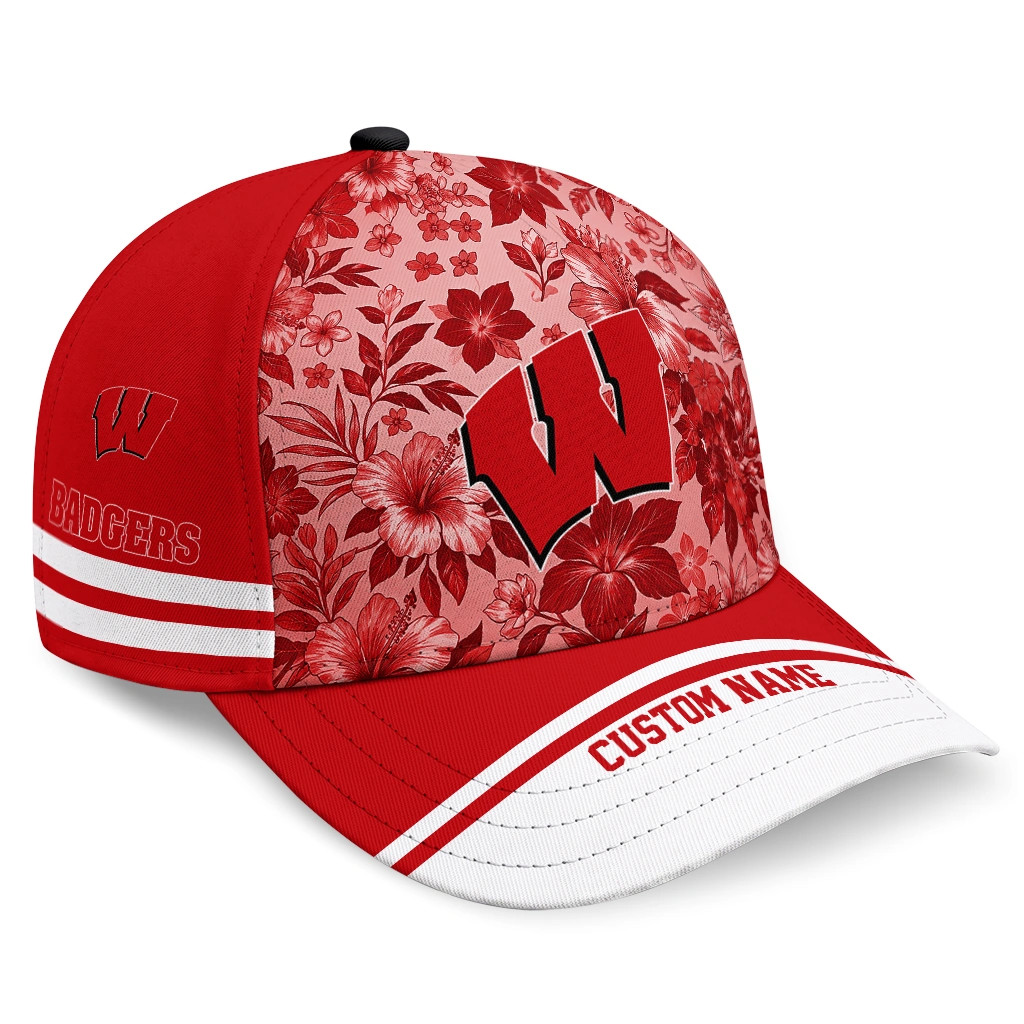 wisconsin-badgers-cap-custom-tropical-floral-red-best-selling.webp wisconsin badgers cap custom tropical floral red best selling