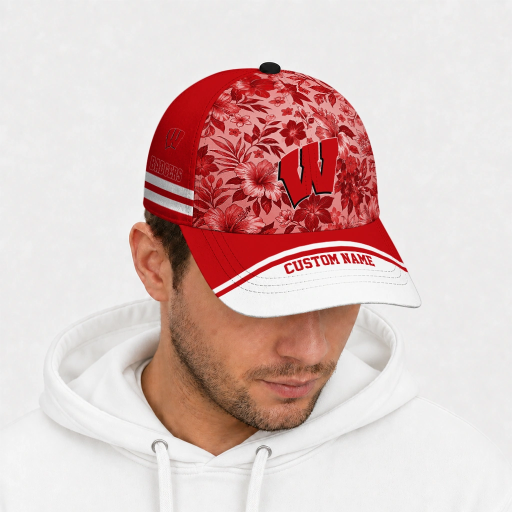 wisconsin-badgers-cap-custom-tropical-floral-red-new-arrival.webp