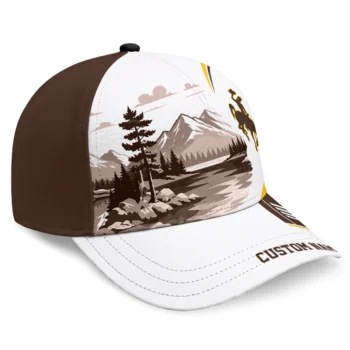 Wyoming Cowboys Cap - Custom Flat Illustration Brown White